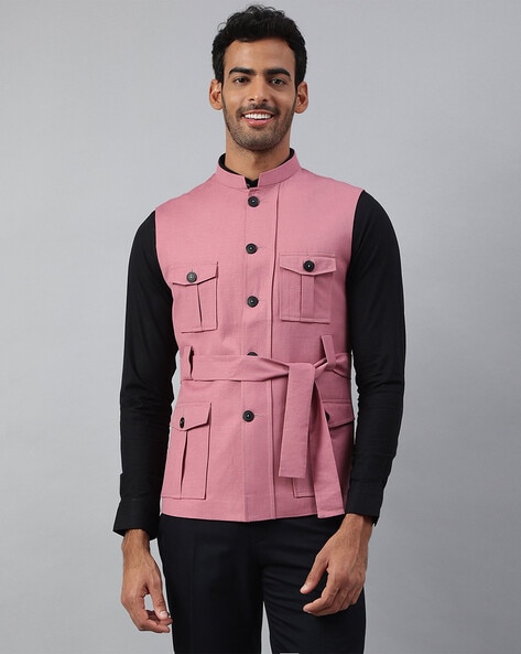 Pink button hotsell up jacket