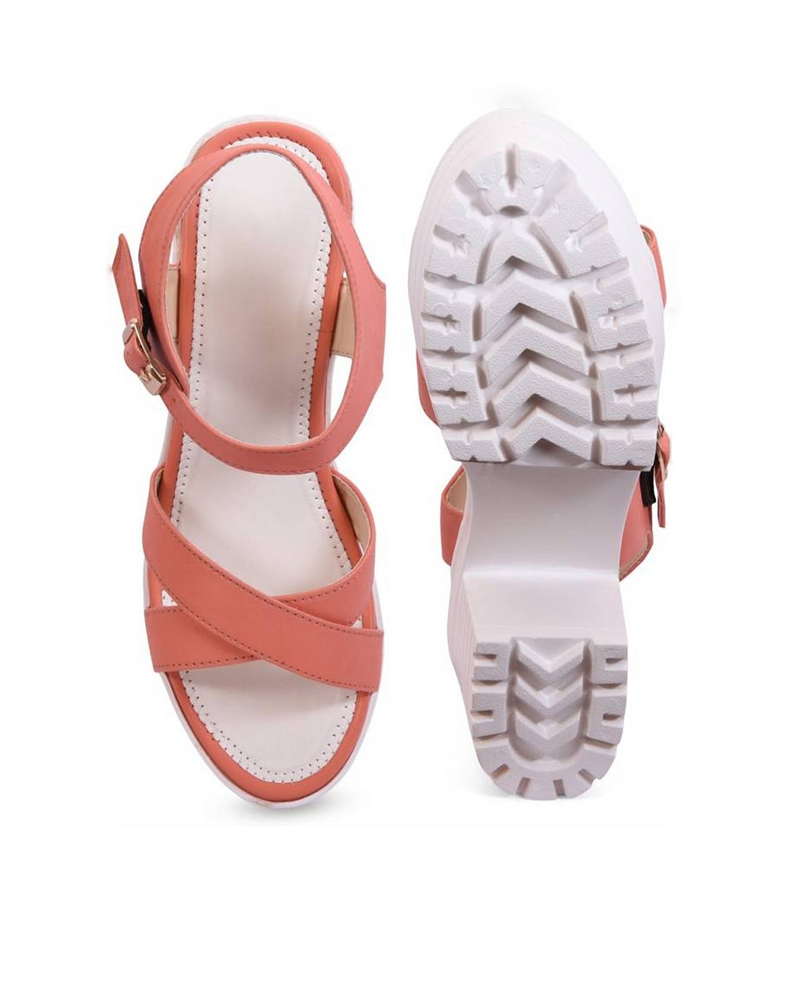 Pink solid medium heel for women and girls casual and party wear sandal and  very light