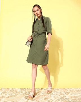 Olive shirt store dress outfit