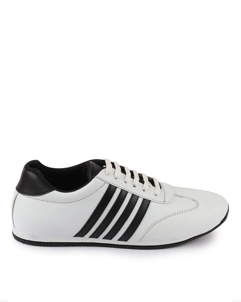 Absolutee Shoes Men Black & White Striped Sneakers