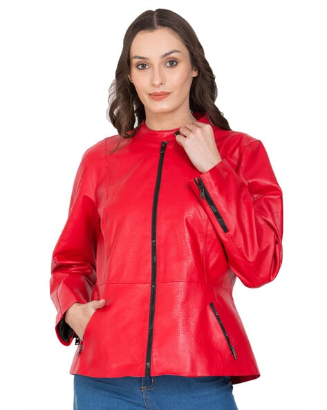 XFLWAM Women Plus Size Fashion Faux Leather Jacket Long Sleeve Zipper  Fitted Moto Biker Coat Wine Red 4XL - Walmart.com