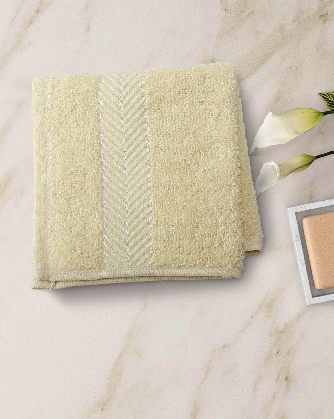 Cream and best sale gold towels