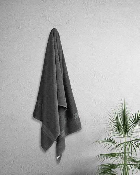 Black textured bath discount towels