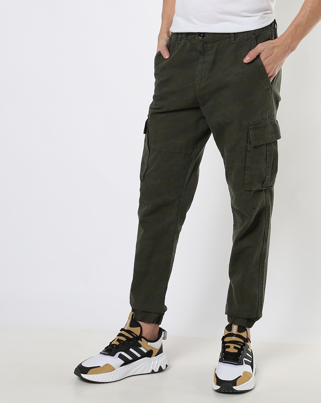 Buy Olive Green Trousers & Pants for Men by ALTHEORY Online 