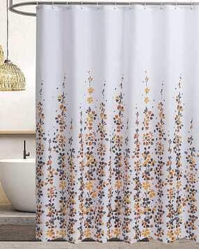 Floral Print Shower Curtain with 12 Hooks-image-36