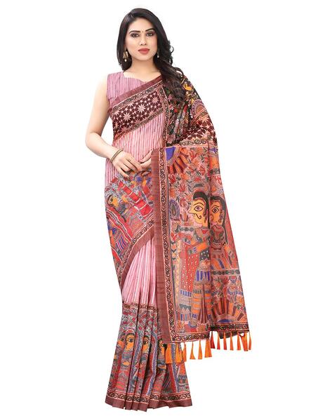 Woven Pure Katan Silk Saree in Blue : SPM367