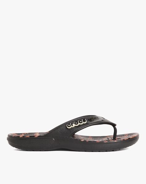 Crocs Animal Print Thong-Strap Flip-Flops