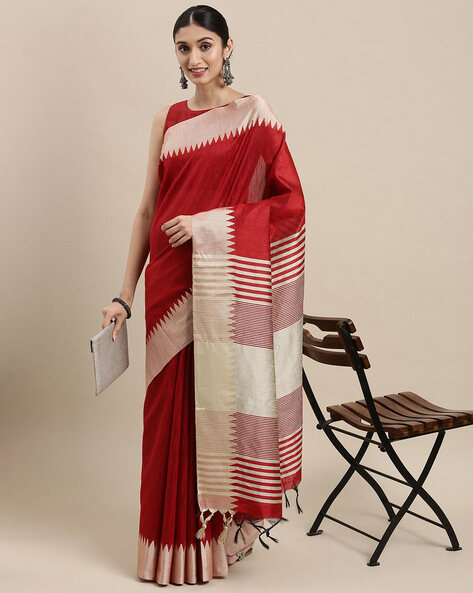 Buy Maroon Sarees for Women by GRIVA DESIGNER Online