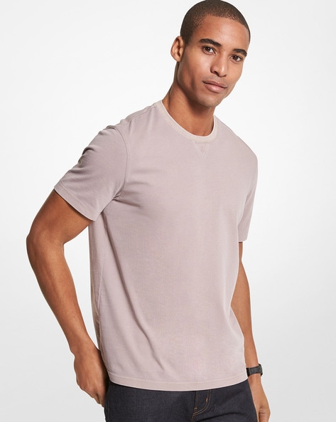 Buy Michael Kors V-Stitched Crew-Neck T-shirt | Lavender Color Men | AJIO  LUXE