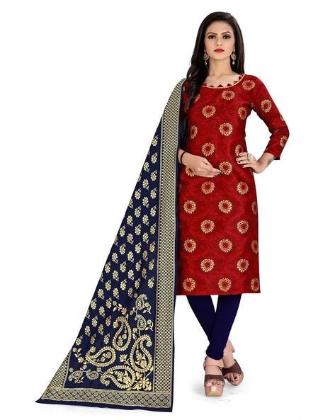 Embellished Unstitched Dress Material Price in India