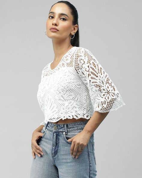 Buy White Tops for Women by LABEL RITU KUMAR Online