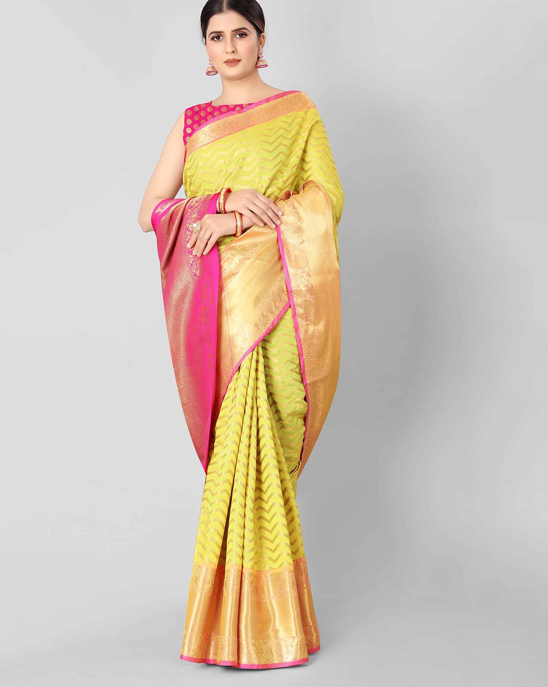 Buy Bottle Green Sarees for Women by Winza Designer Online | Ajio.com