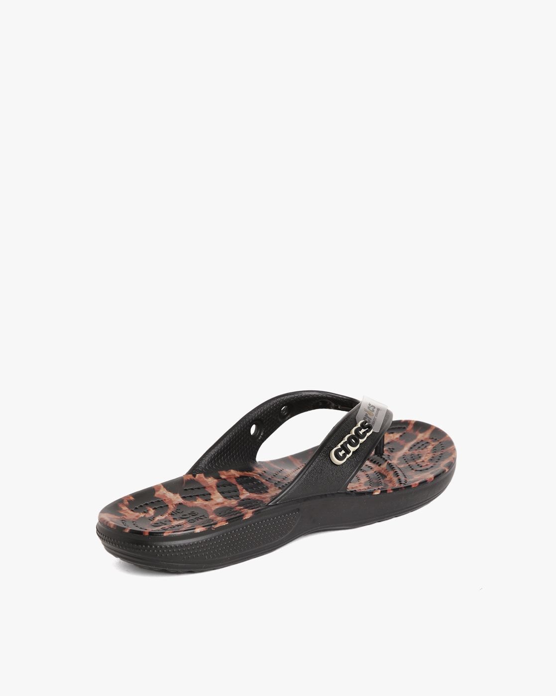 Crocs leopard print online flip flop