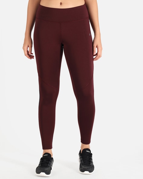 MW20 Microfiber Elastane Stretch Performance Leggings with Broad Waistband  and Stay Dry Technology