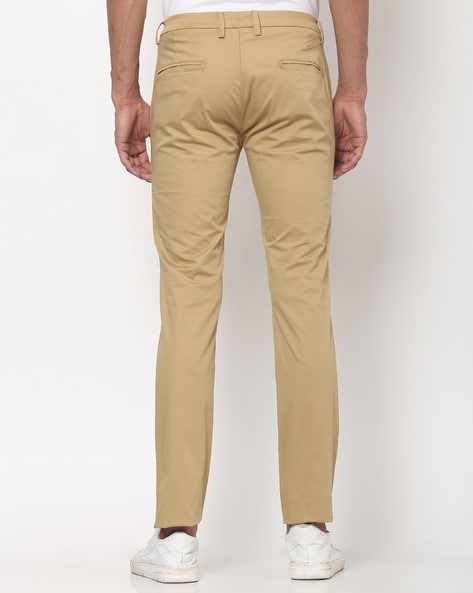 Black Slim Fit Cotton Pants for Men by GentWith.com