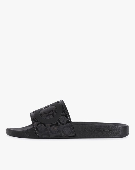 Salvatore ferragamo men's groove slide sandals hot sale