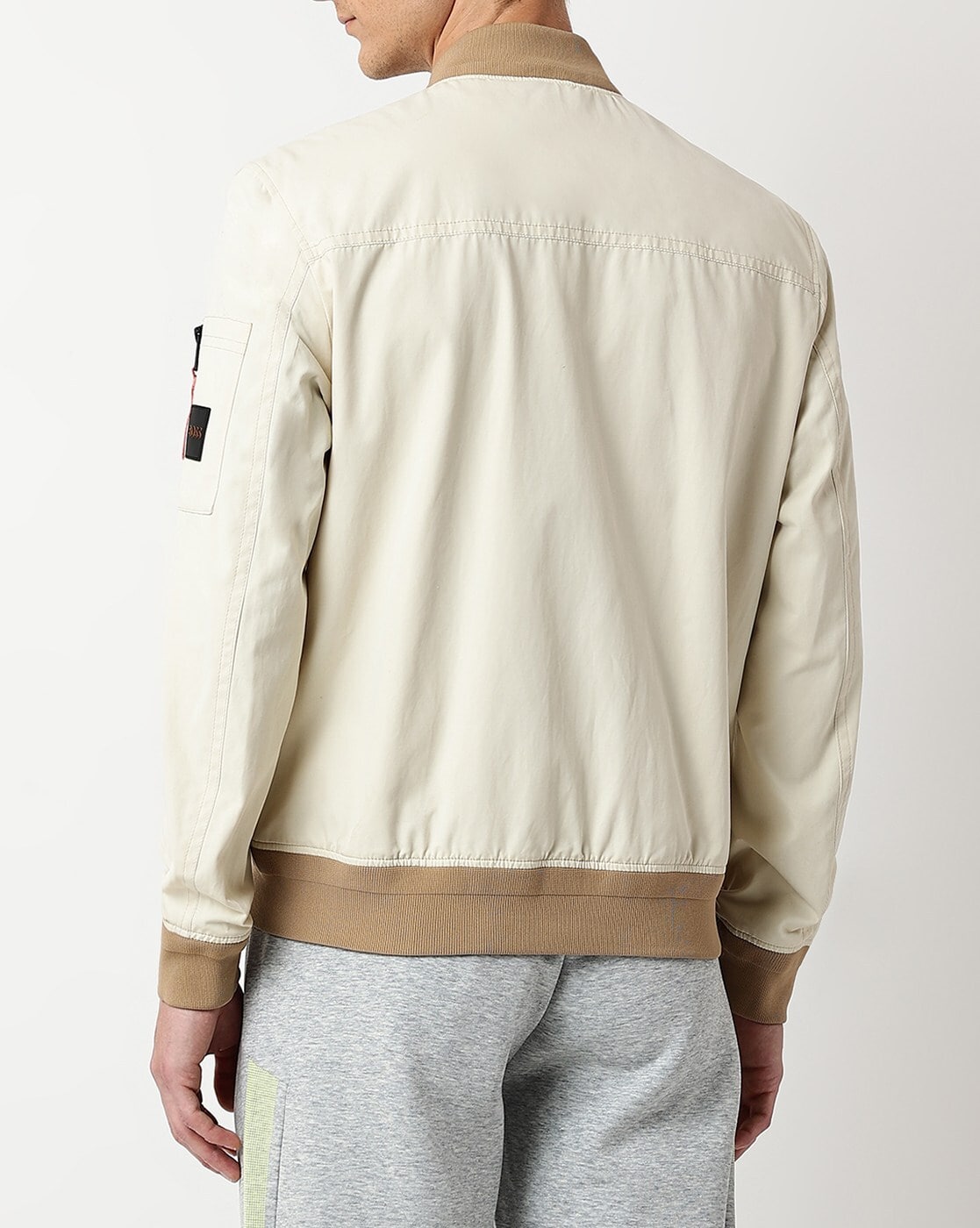 HUGO - Oversized-fit water-repellent bomber jacket with logo print