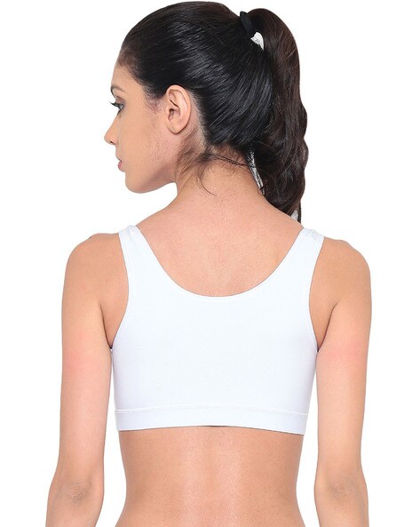 Buy Laavian White Solid Non Wired Non Padded Sports Bra DOGI3105WHITE - Bra  for Women 7416668