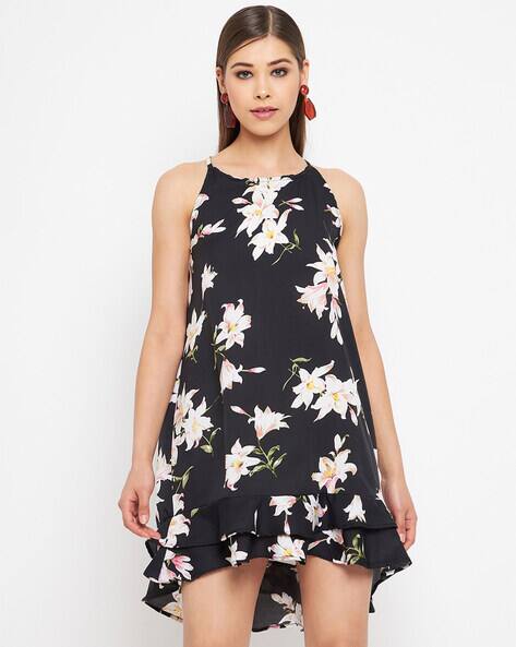 Floral Print Sleeveless Shift Dress