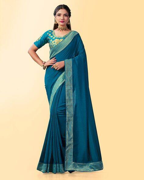 Banarasi Silk Saree with Zari Border