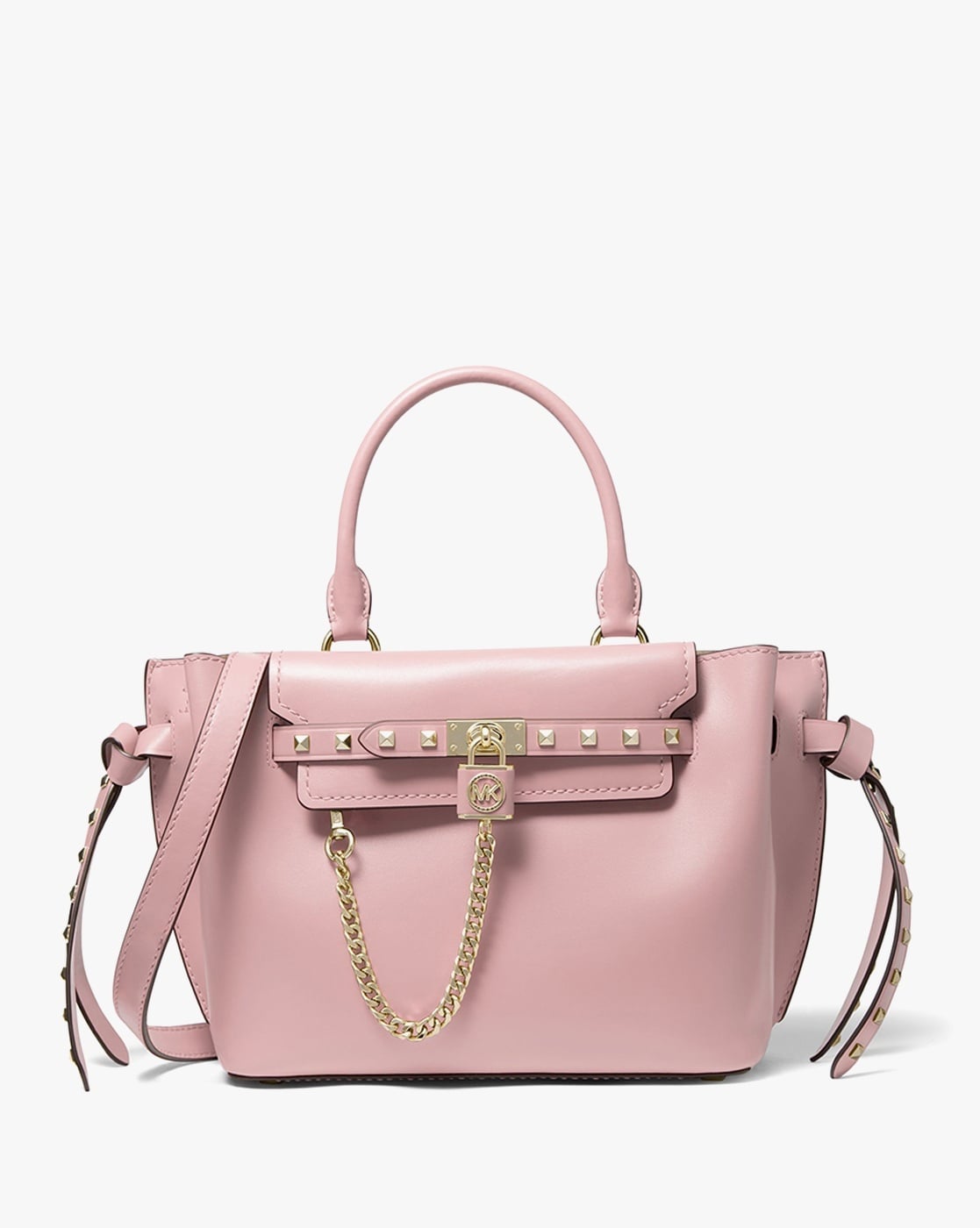 Michael Kors Large Pink Studded Leather Hamilton Handbag RARE