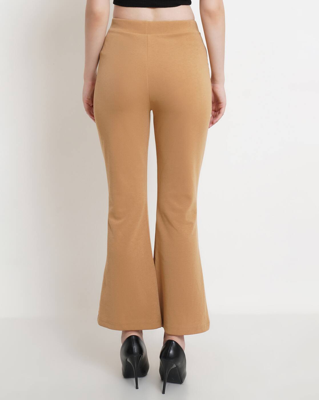 Buy Beige Trousers u0026 Pants for Women by POPWINGS Online | Ajio.com