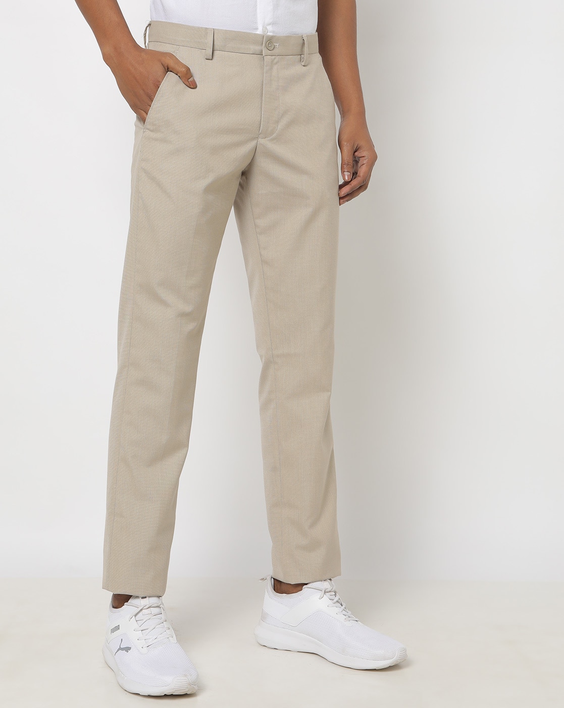 John Players Slim Fit Men Beige Trousers - Buy HONEY YELLOW John Players  Slim Fit Men Beige Trousers Online at Best Prices in India | Flipkart.com