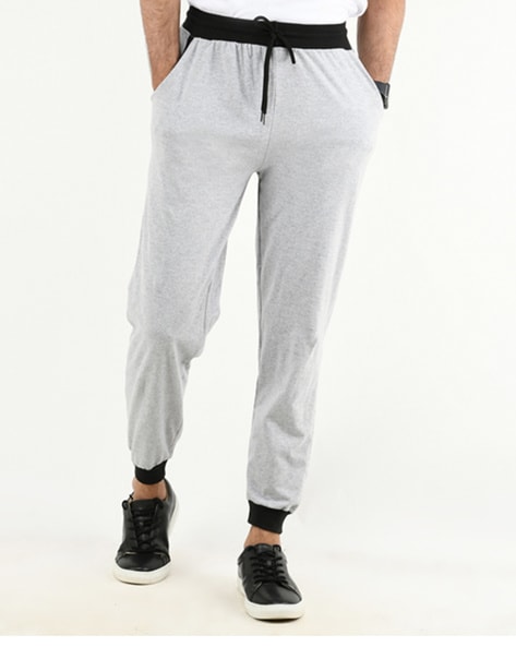 Buy Men's Black Pinstripe Power Stretch Joggers Online In India