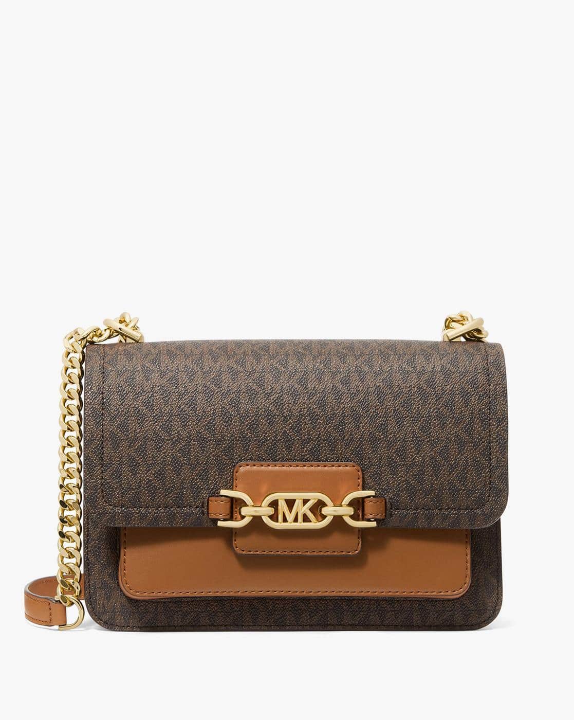 Buy Michael Kors Heather Large Logo Shoulder Bag | Brown Color 