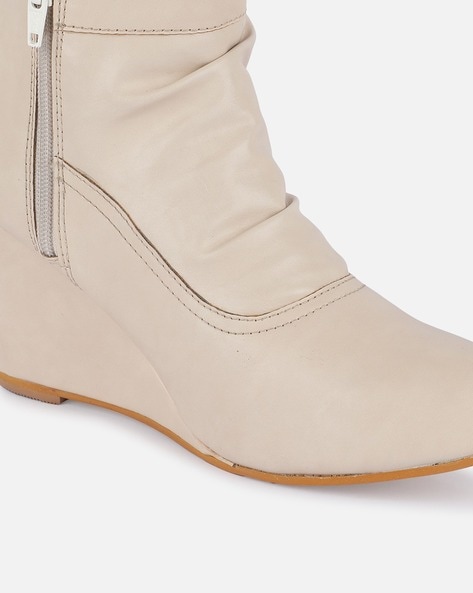 Wedge Heel Ankle Length Boots
