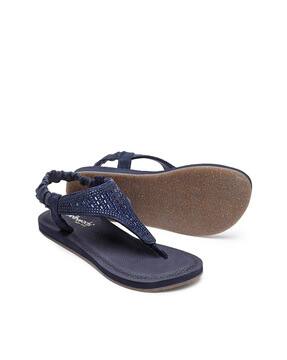 Buy Navy Flat Sandals for Women by 
