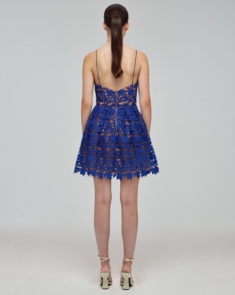 Self portrait azaelea outlet dress cobalt