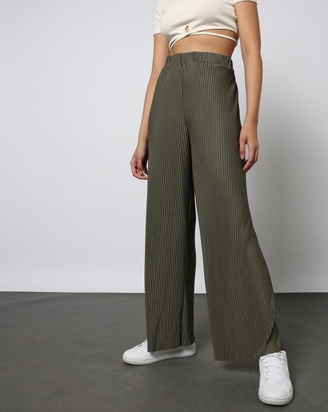 Buy Olive Green Trousers & Pants for Women by Outryt Online