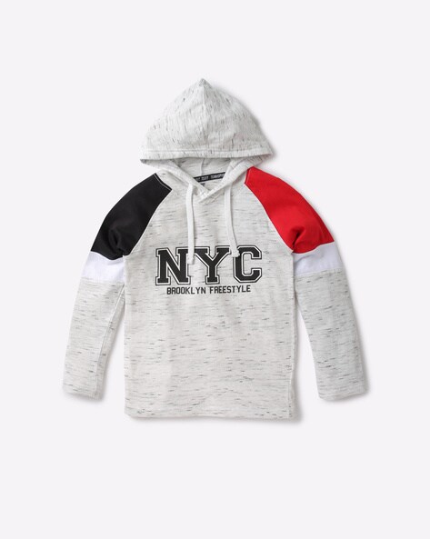 New York Kids Sweatshirt - Grey Zipper Hoodie