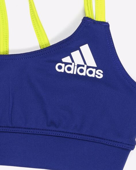 adidas NWT Girls Size Large 14 DSG Gym Racerback Sports Bra Low Impact Blue