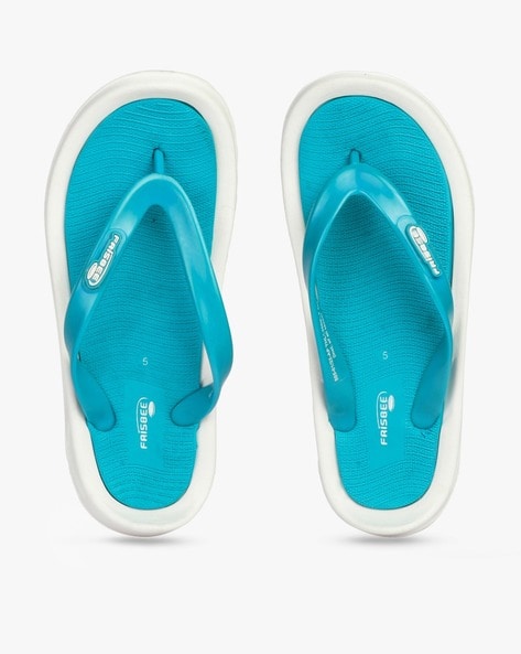 Thong Strap Flip Flops with Embossed Logo