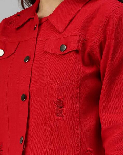 Red denim store jacket size 18