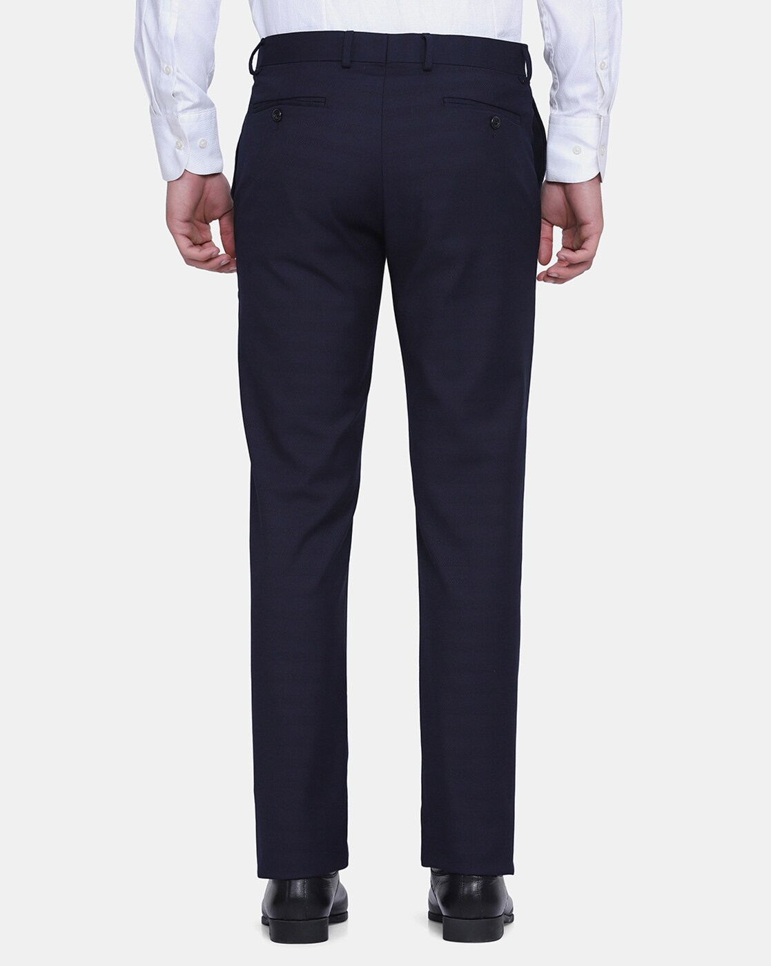 Buy Blackberrys Men Navy Blue Sharp Fit Corduroy Trousers - Trousers for Men  6913810 | Myntra