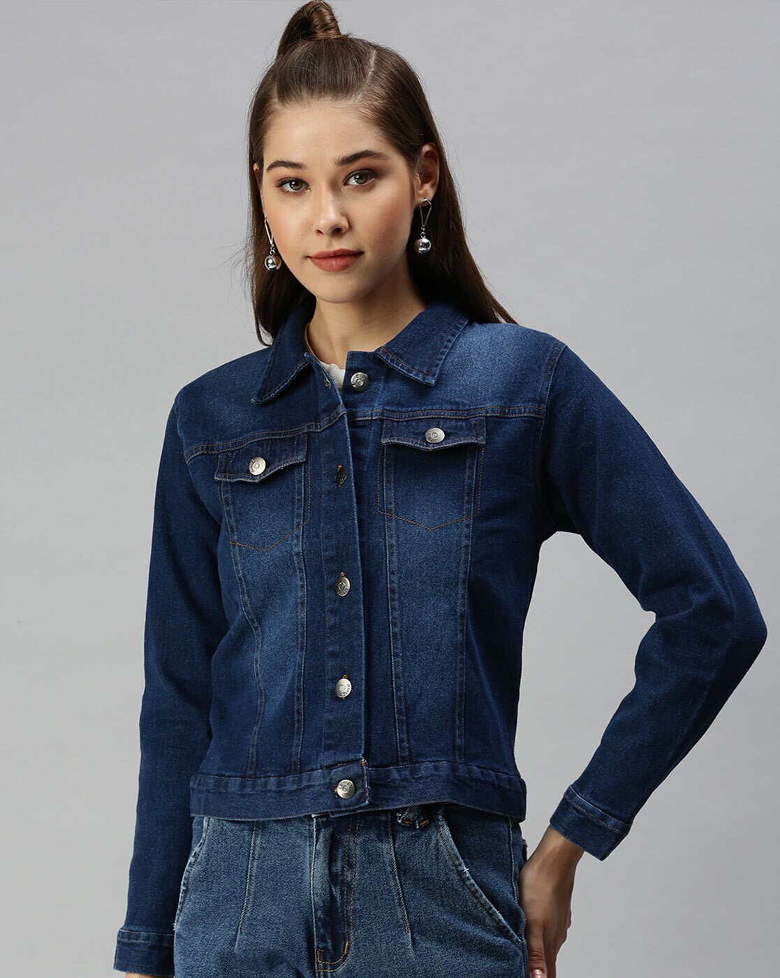 St. John Cropped Denim Jacket - Farfetch