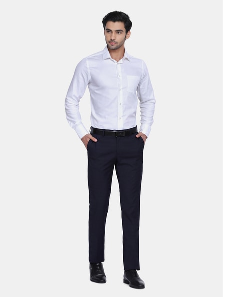 Buy Navy Blue Trousers & Pants for Men by BLACKBERRYS Online | Ajio.com