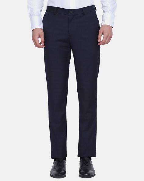 Buy blackberrys Structured Polyester Viscose Slim Fit Mens Trousers Black  Size30 at Amazonin