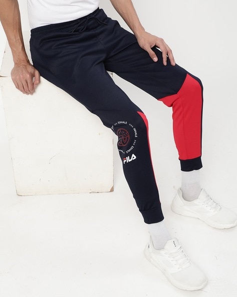Ondenkbaar spiraal Diagnostiseren Buy Blue & Red Track Pants for Men by FILA Online | Ajio.com