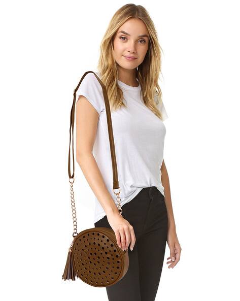 KLEIO Laser Cut with Tassel Cross Body Sling Bag