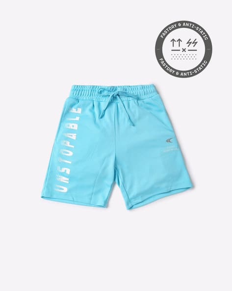 Typographic Print Shorts with Drawstring Waist
