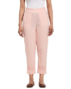 Women Relaxed Fit Pants with Elasticated Waist