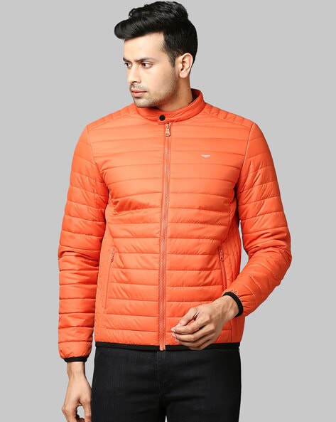 Orange cheap quilted jacket