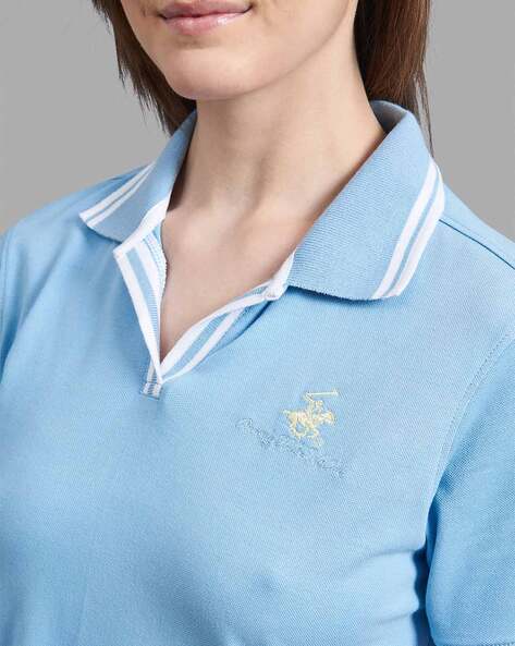 Pale blue sales polo shirt womens