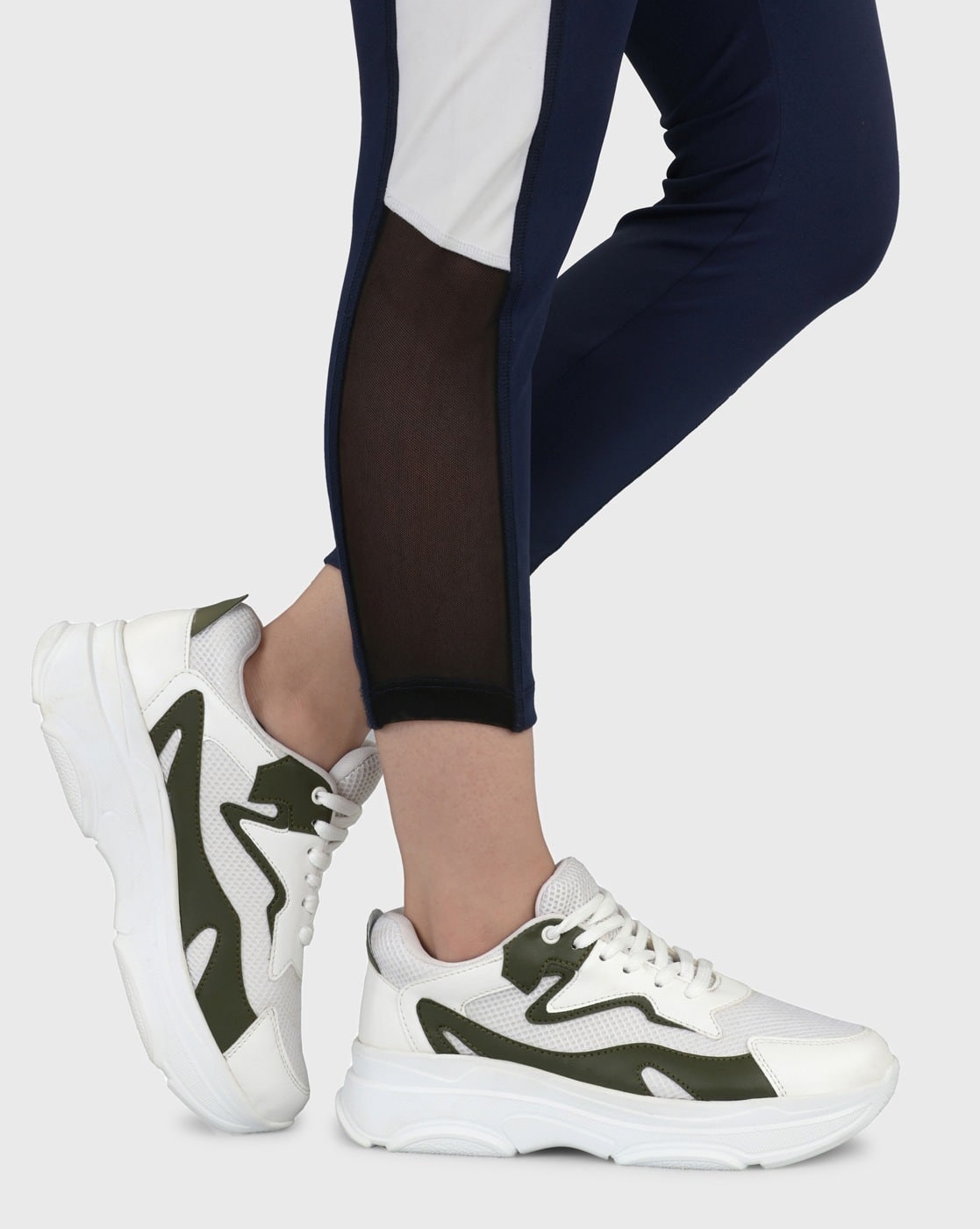 Colourblock Low-Top Lace-Up Sneakers