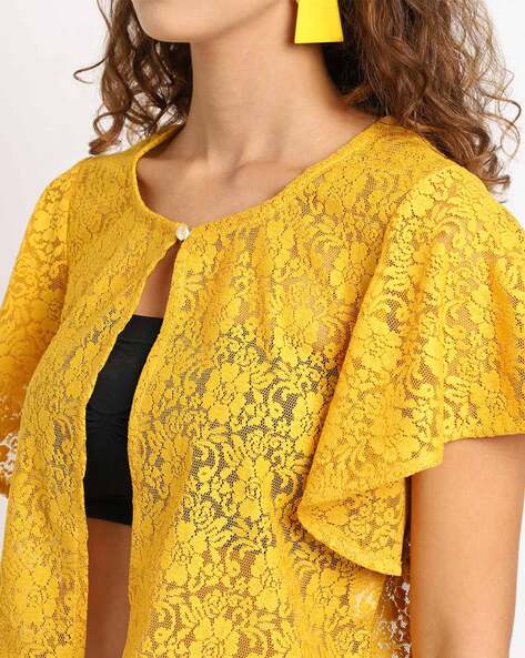 Yellow on sale lace bolero