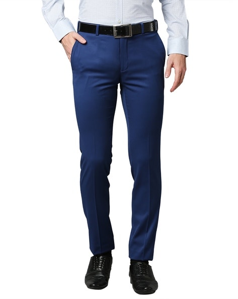 Korean Mens Formal Striped Cropped Pants Slim Fit Dress Business Pencil  Trousers | eBay